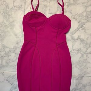 Fuchsia Bodycon Mini Dress